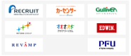 大手を中心とした、さまざまな会社との取引実績の一部。既存事業だけではなく、新規事業レベルまでかかわることも多い。
