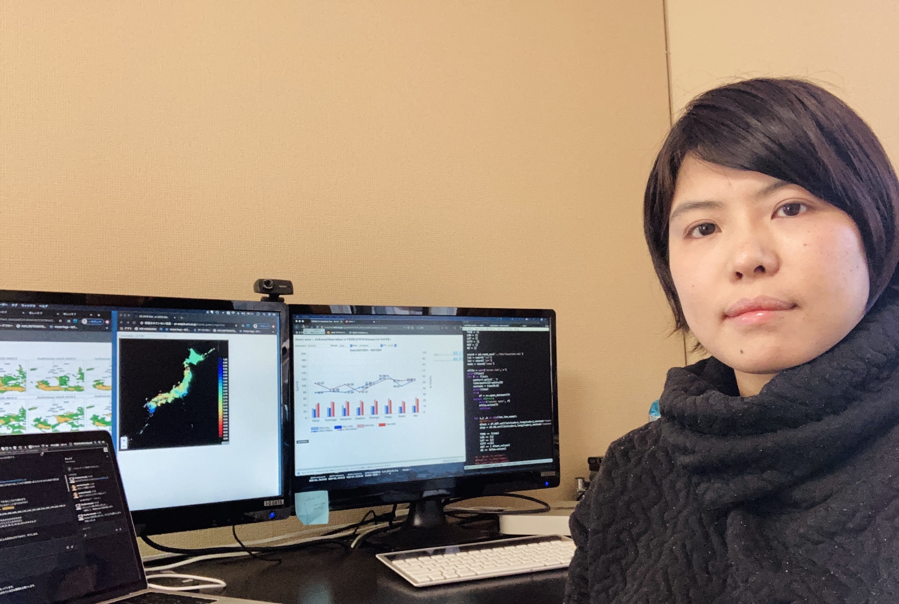予報センターで大気汚染の予測モデルを開発、改良を担当するエンジニア【予報センター　開発・吉川 真由子】