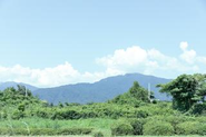 事務所から見える山の風景