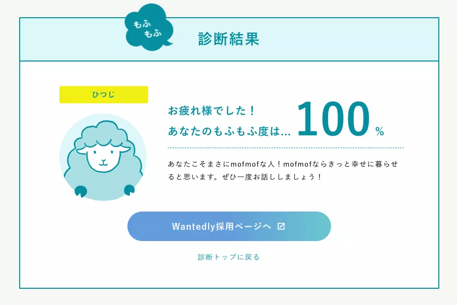 あなたとmofmofとの相性をチェック！「もふもふ診断」を公開しました 