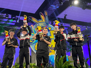 Pokémon UNITE部門で日本勢初の世界一を達成したときの様子。