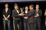 スタートアップワールドカップ大阪大会優勝時。その他にも多くのピッチイベント優勝や受賞をいただいています。