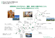 これまで全国各地、様々な地域で色々な職業、年齢、スキルをお持ちの方々と出会い、歩んできました。この全国各地に「縁」があることもGrass Family.の大きな強みの１つです。