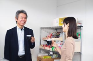 オフィスグリコで社長とホッと一息