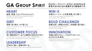 弊社のVALUE＝GA GROUP SPIRIT