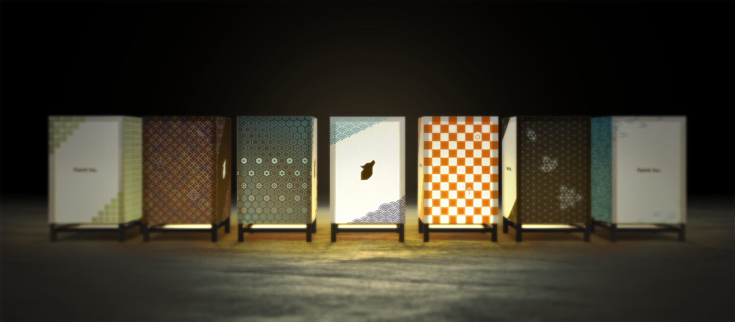 あなたには何が見えますか？和柄とITのコラボレーション。個性の灯る行燈が夜を彩る “松江水燈路” に今年もフェンリルが協賛！行燈をデザインしました。