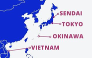 仙台・東京・沖縄・ベトナムに拠点があります。各拠点でシナジーを起こしながら、企業目標の達成に向けて邁進中です。