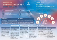 経営理念をまとめたデザイン。目標や想いを明確にすることで、チームが１つになっています。