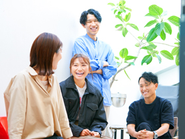 休憩中テラスで。