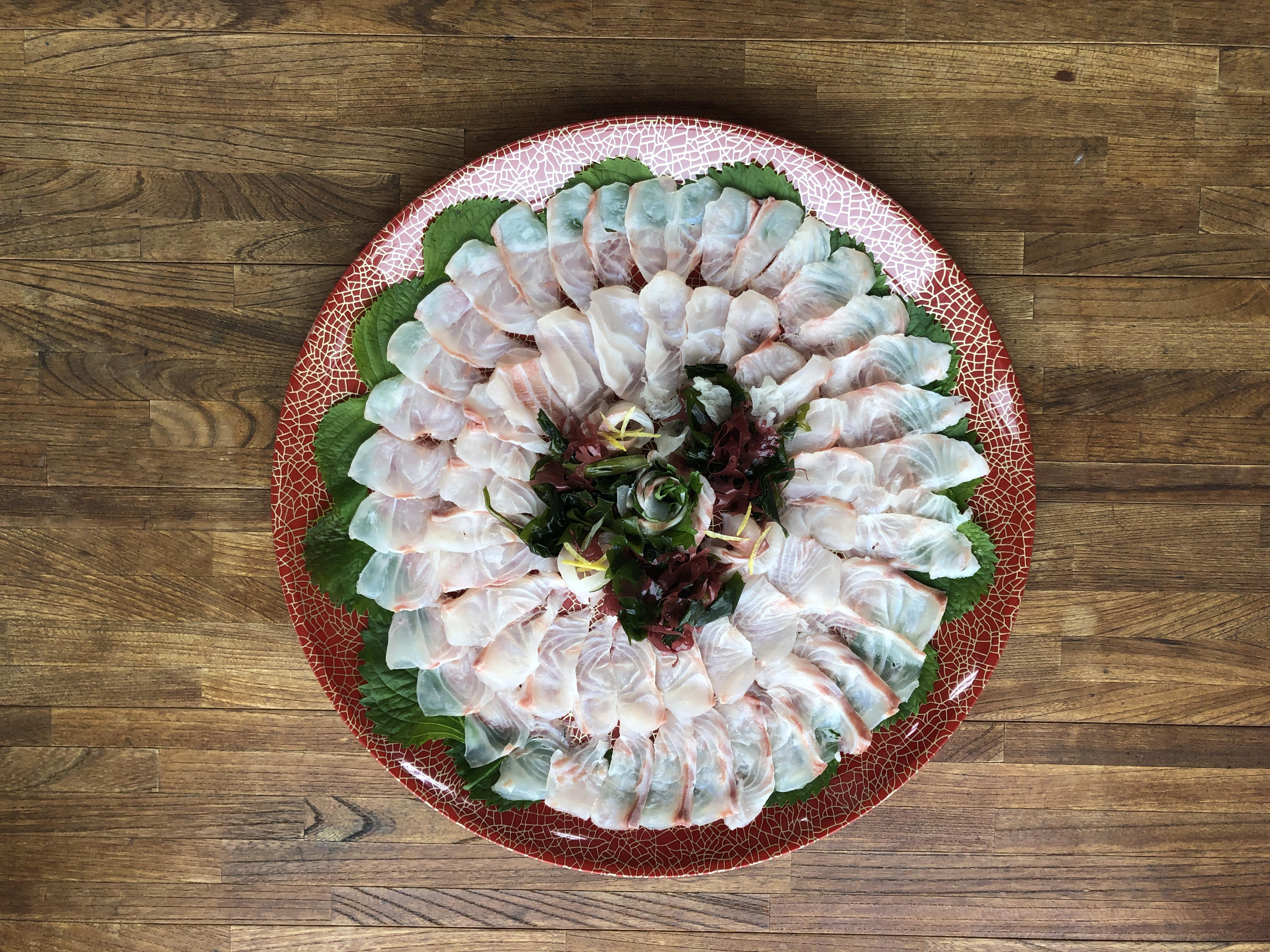 今日のまかない 2019/10/24 石鯛の刺し身