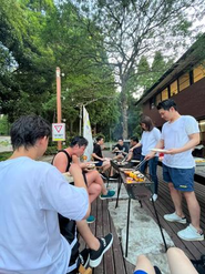 研修合宿でBBQ