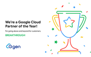 ニーズに合ったソリューション提案などを通したビジネスの拡大が評価され、2023 Google Cloud Breakthrough Partner of the Year - Japanを受賞しました。