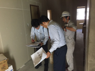 工事中のホステル部分。
