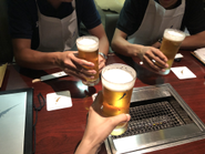 某有名焼き肉屋さんで売上達成呑み会！