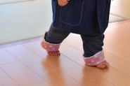 床暖房なので子供たちはいつも裸足