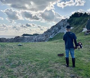 観光地である赤ハゲ山の草刈り