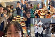 定期的に、「今期もお疲れさま！」や「夏だからビアガーデン行こう！」など食事会を開催。仕事の話はもちろん、話題の大半は最近気になるトレンドとか、我が子やペットの話。また、PMAではお祝いごとがあると胴上げをします。