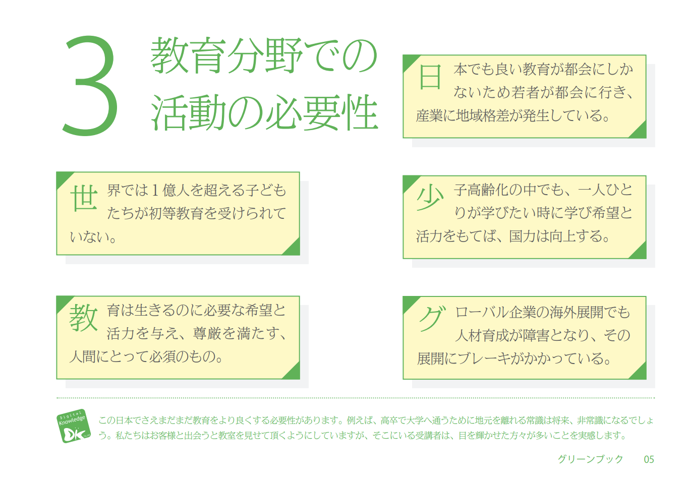 海外で正規大学を設立するなど、教育を輸出してより良い知識流通社会の