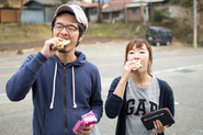 社員旅行バンジージャンプ前のまったりとした時間。
