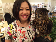 社長の富永です。仕事でフクロウカフェ訪問中。