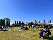 広々とした公園での撮影。異なる会社の異なる職種の人々が集結して、素敵な作品ができる。その体験ができる仕事に出会うのは難しいかもしれません！