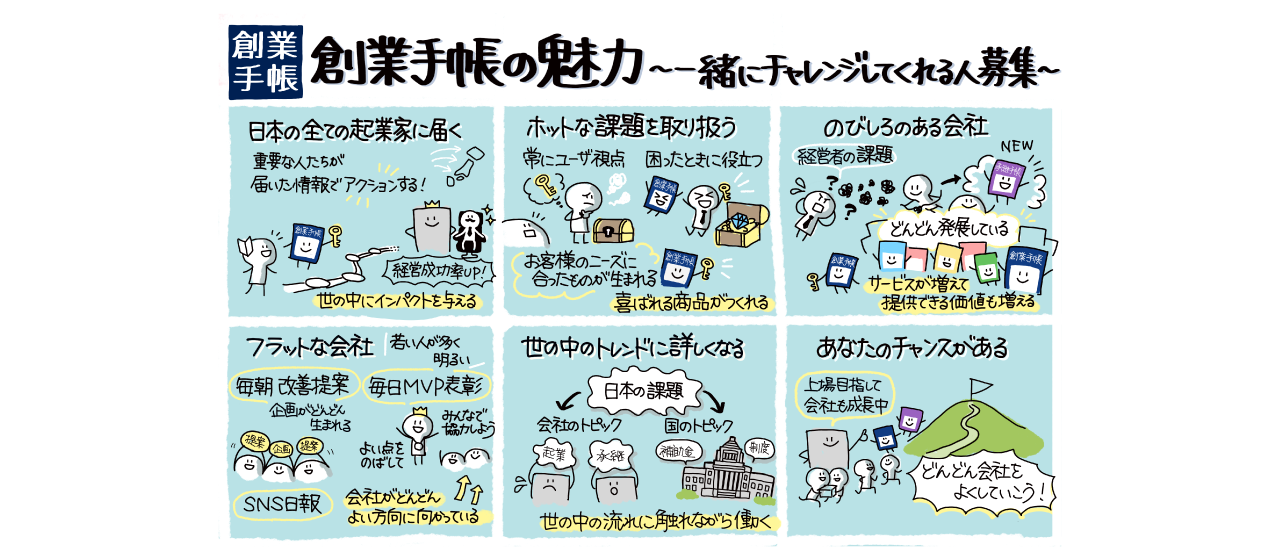 創業手帳の魅力～一緒にチャレンジしてくれる人募集～