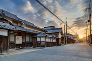 「NIPPONIA 福住 宿場町」前の夕焼け