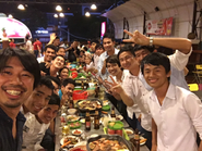 カンボジアのグループ会社。キックオフ後の飲み会！