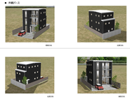 ３階建ての採光性の高い吹き抜け階段を用いた建物です。