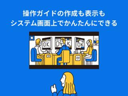 CRM・自社開発システム・経費精算システムなど、あらゆるWebアプリケーションの画面上で、ガイドを表示させることができます。