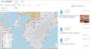 自社で開発・提供しているCITY INSIGHT（Webサービス）のSNS投稿分析画面