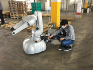 ロボット現場調整中