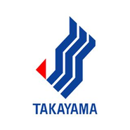 理念の3点をマークに思いを込めました。TAKAYAMAの頭文字である「T」を3つ重ねたものです。  1つはお客様、1つは会社、1つは社員を意味し、右上がりの青い3本のラインは 若さ・躍進・力強さ、赤い色はお客様への真心・情熱を意味します。